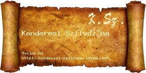 Kenderesi Szilvána névjegykártya